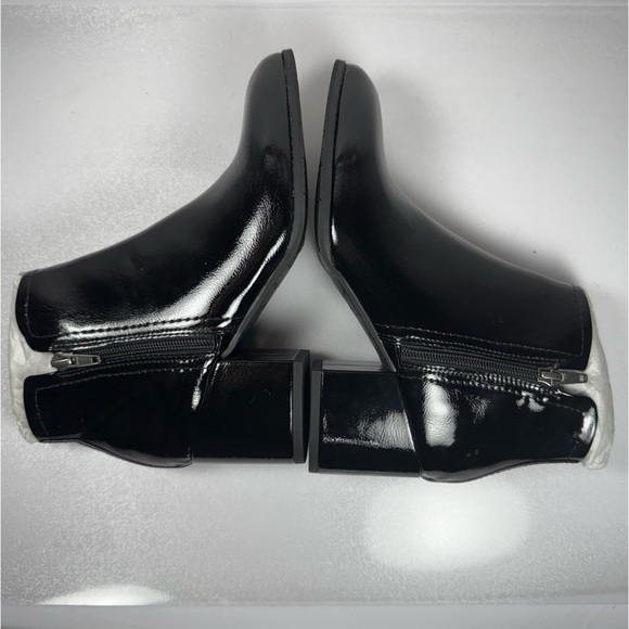 NEW BC Women's Lucky Day Ankle Boot Chunky Heel Bootie in Patent Black Size 7 - Picture 8 of 10